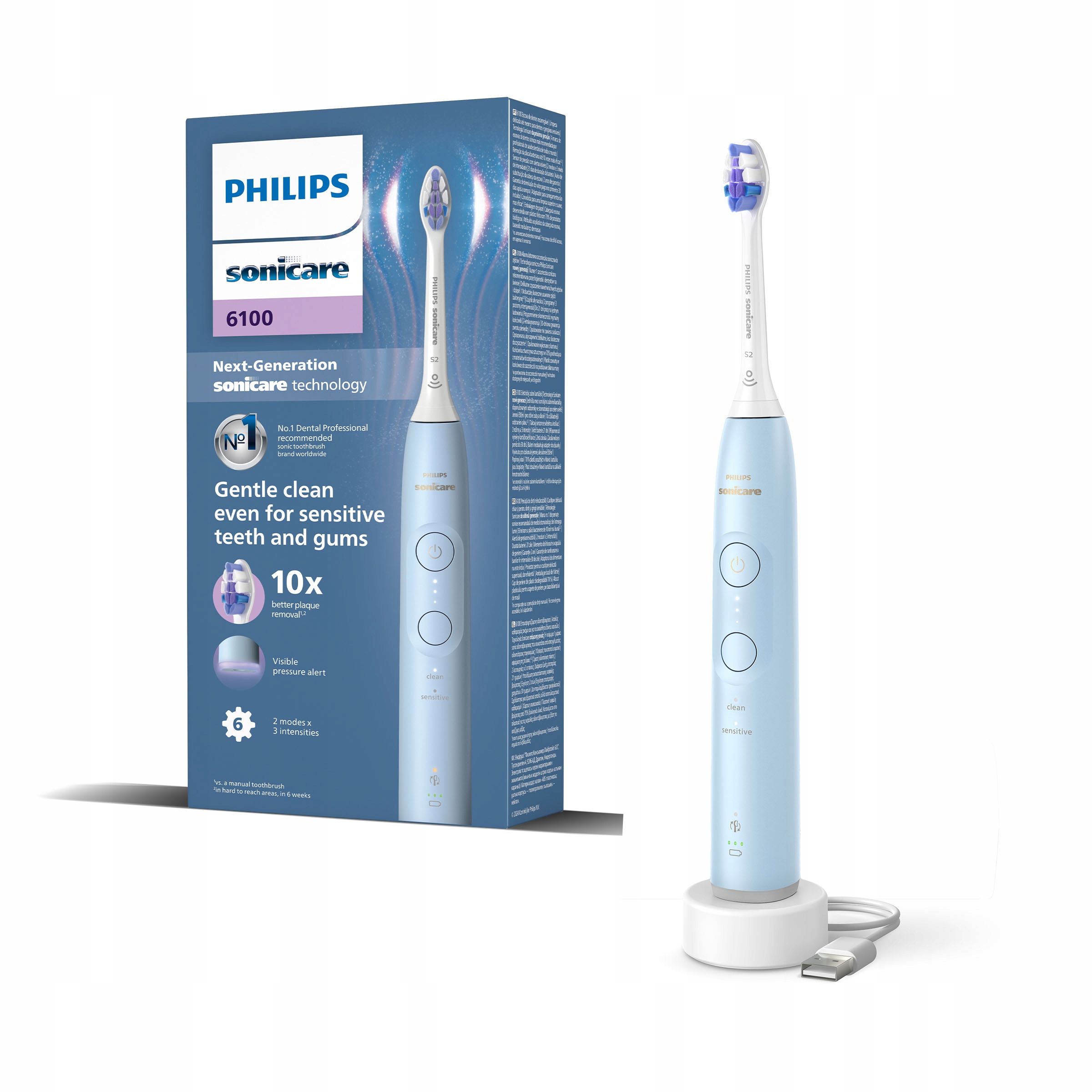 Philips Sonicare 6100 szczoteczka soniczna niebieska HX7406/01