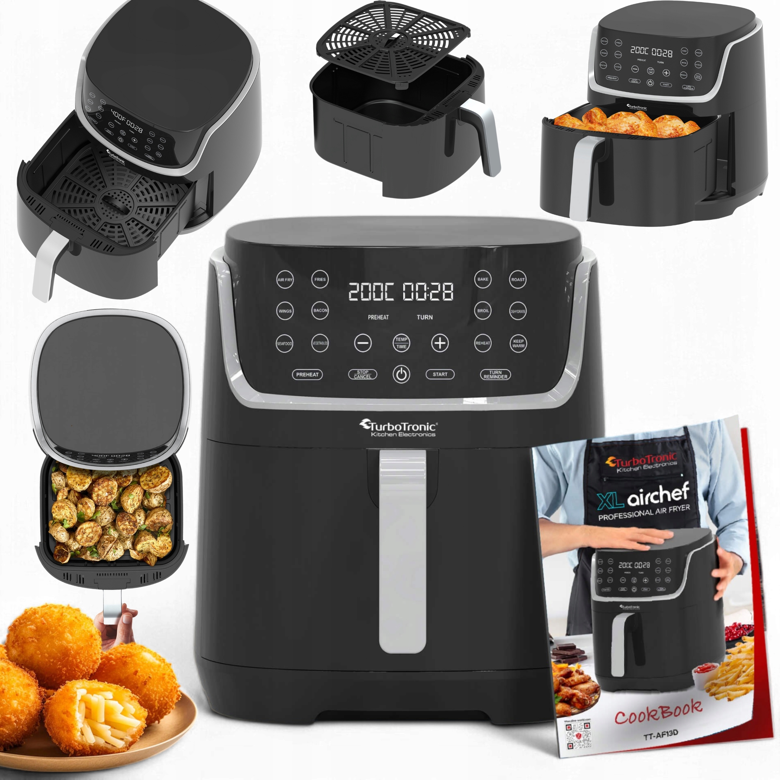 Fritéza Beztuková Fritéza Air Fryer Dehydrator 8 L 1700 W