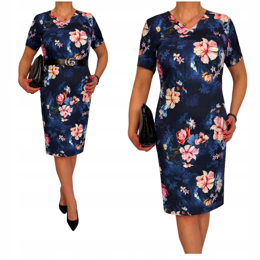 Šaty s květinami jaro léto svaté přijímání svatební hostina xl 40 42 44 46 48 50 52 54 56