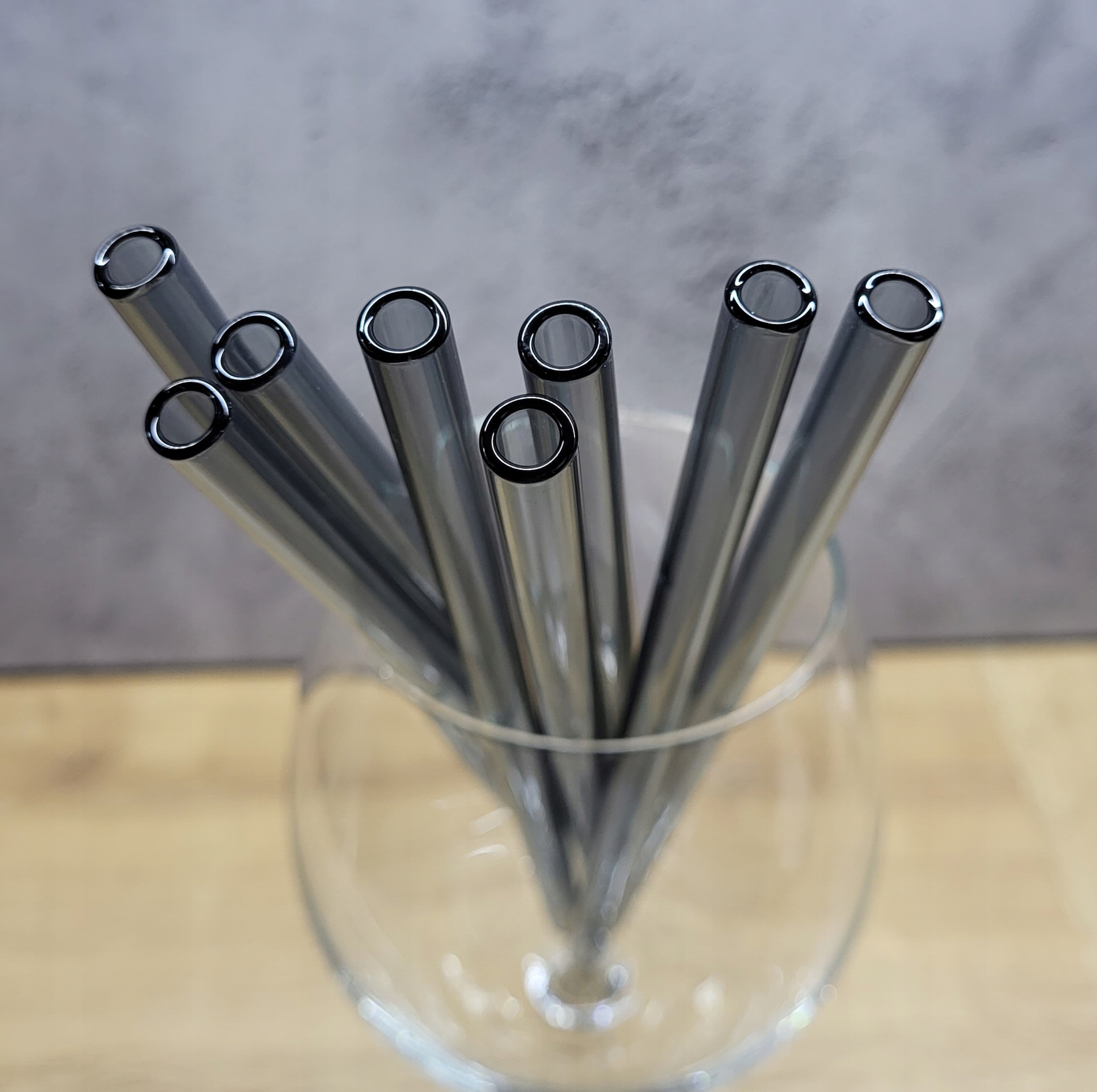 

Słomki szklane rurki do picia 8 sztuk czarne trans