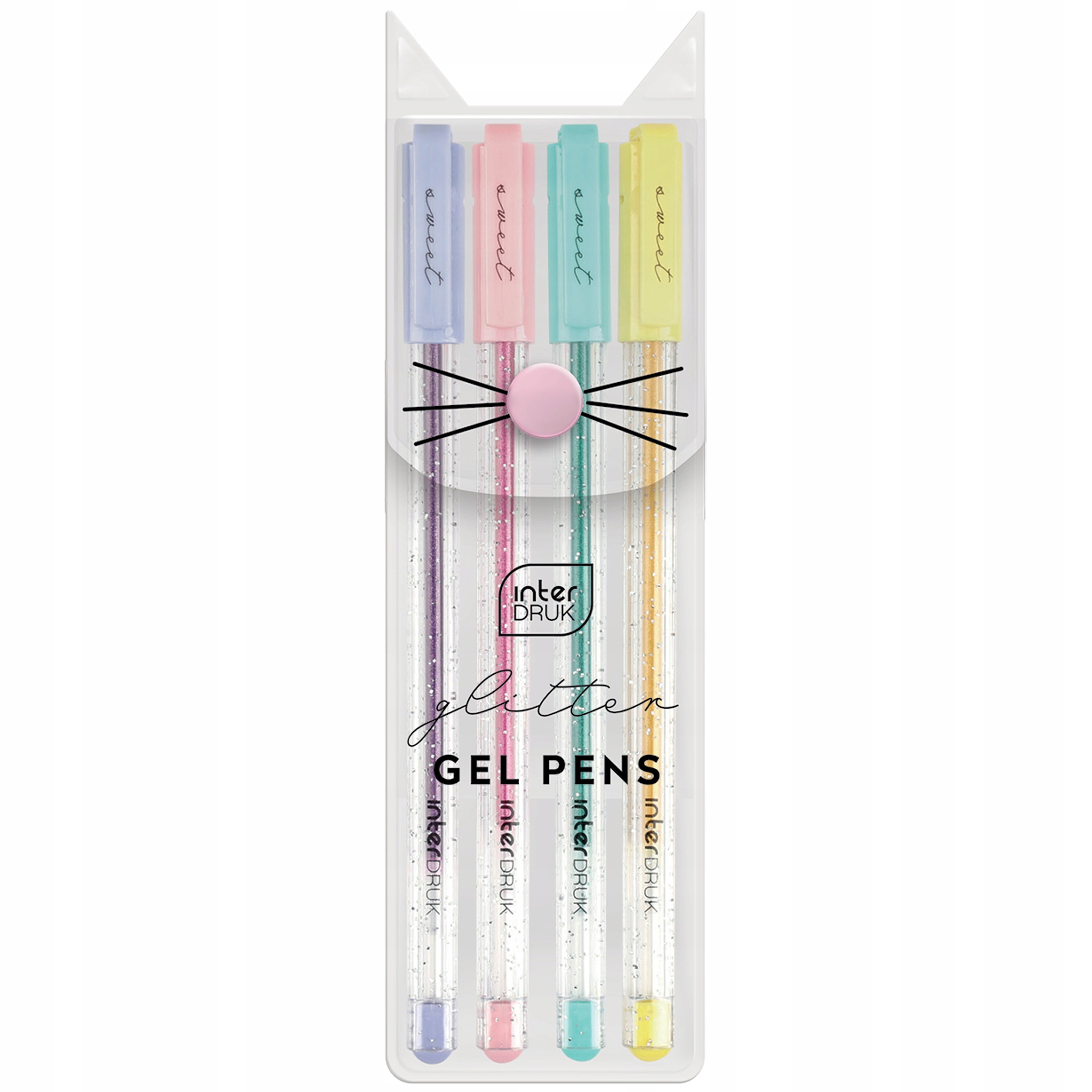 Długopisy żelowe brokatowe 4 kol. Sweet Interdruk