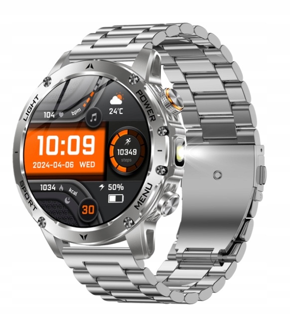 Zegarek Smartwatch Męski Idomars IW07 Bluetooth Srebrny +2 Paski