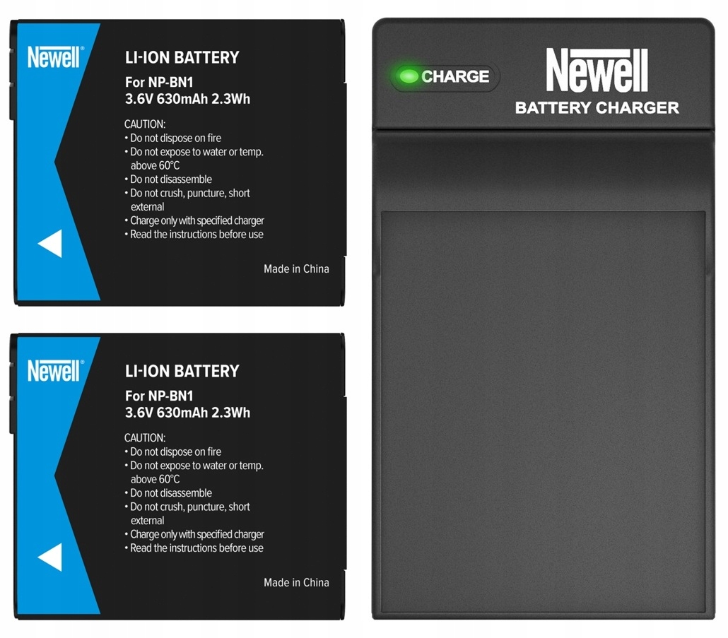 2x baterie Akumulátor NP-BN1 pro Sony nabíječka náhrada Newell