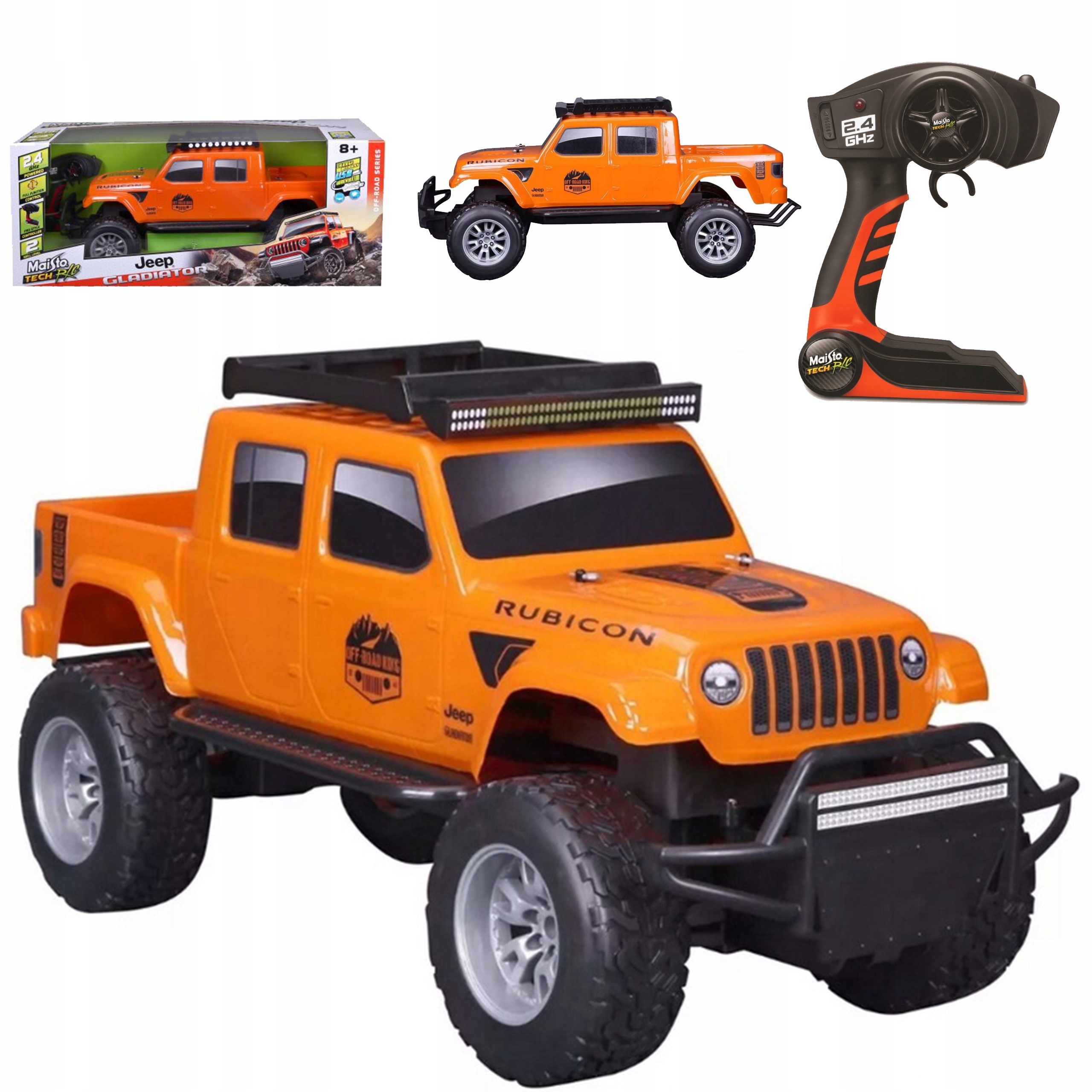 Zdalnie sterowany samochód auto duży terenowy Jeep Gladiator 4x4 Orange 8l+