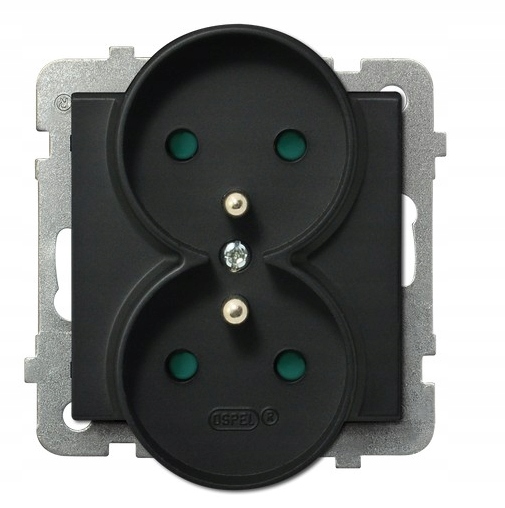 

Ospel Sonata Gniazdo Podwójne Z/u Przesł. Czarny