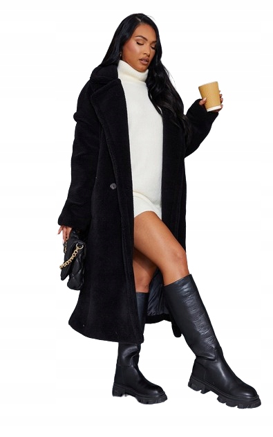 Zimní Prettylittlething Dámský Kabát Černý 34 Erc