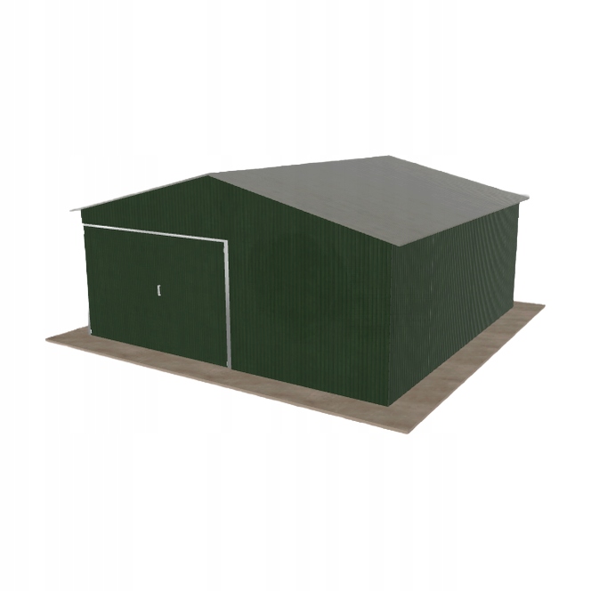 Plechová garáž 5.5x5.5 m jednopolohová, dvouspádová, zelená