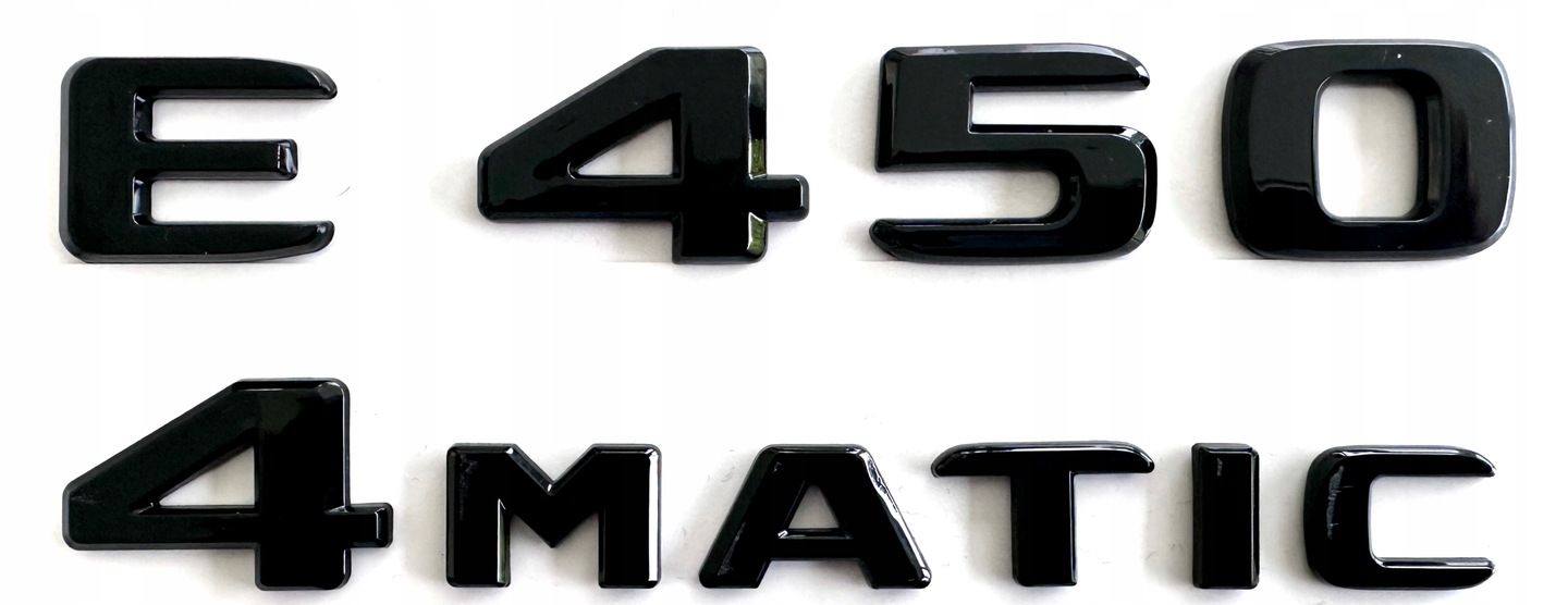 Mercedes E 450 4MATIC emblém znak logo, čierne