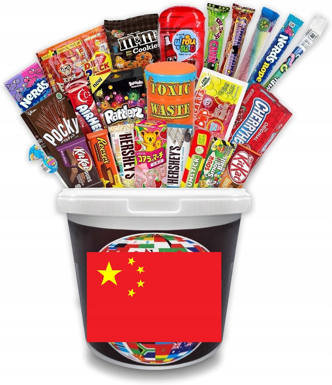 Set sladkostí z Číny sušenky želé bonbony nápoje tyčinky křupky chipsy 10 ks