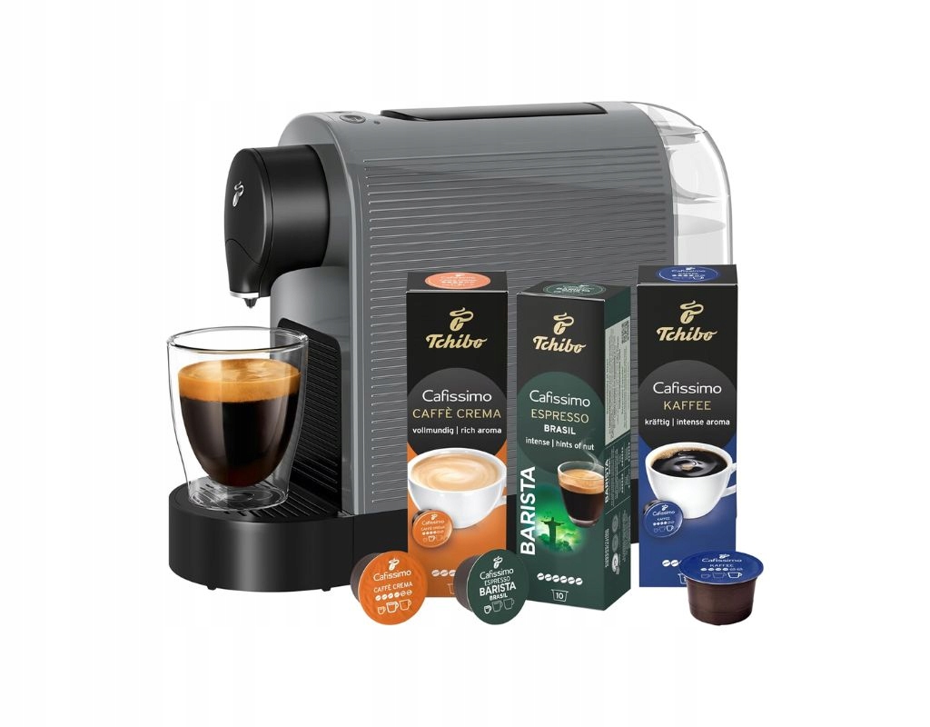 Kávovar Na Kapsle Tchibo Cafissimo Pure Plus 15 Barů Šedý 30 Kapslí