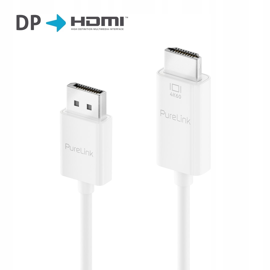 PureLink IS2000-015 aktywny kabel DisplayPort/HDMI 4K 18Gbps 1,5m biały
