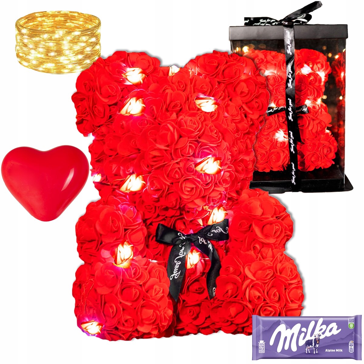 

Miś Z Róż Walentynki Zestaw Premium Rose