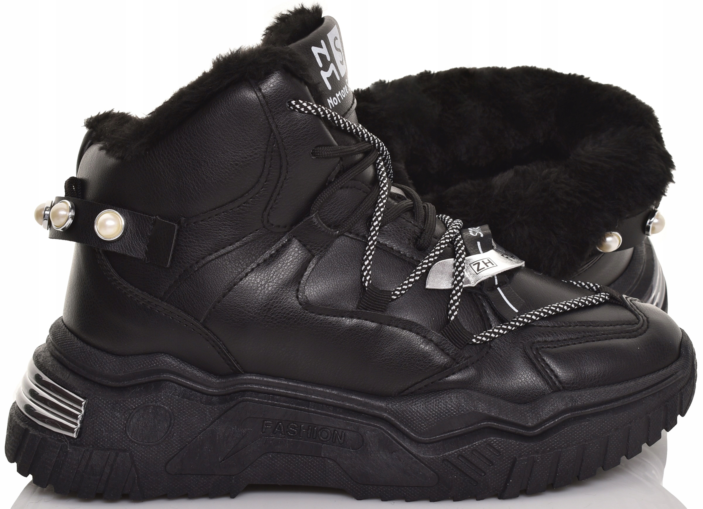 DAMSKIE BUTY ZIMOWE OCIEPLANE ŚNIEGOWCE CZARNE