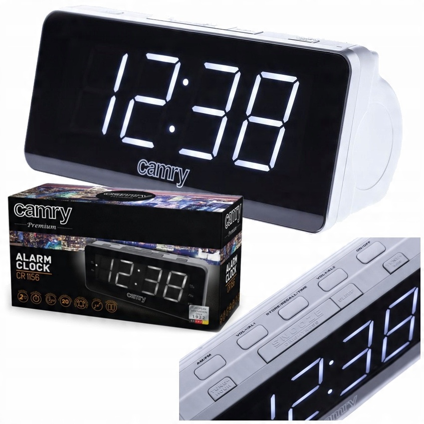 

Radiobudzik 2 Alarmy Zegar Drzemka Camry CR1156