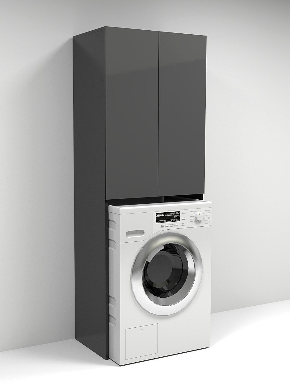 Szafka nad pralke czarna+dąb craft Typ stojące