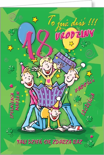 

Kartka z życzeniami na osiemnaste urodziny OS03