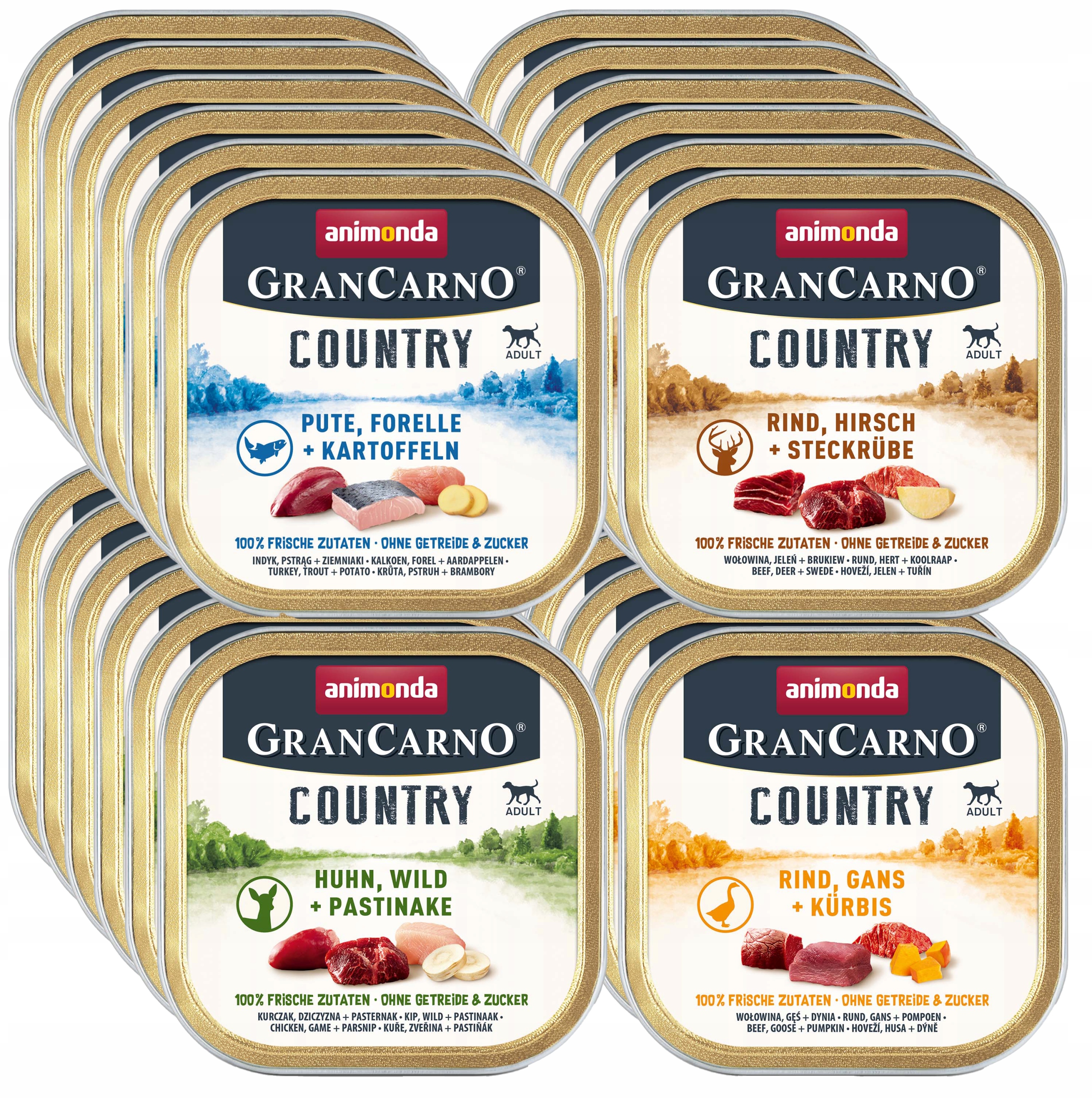 Animonda GranCarno Country tacka Zestaw 24x150g – MIX smaków