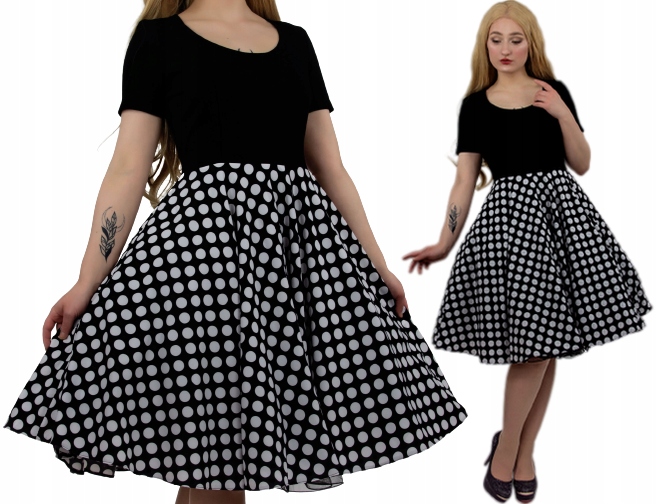 Šaty Pin Up s puntíky 60. léta Polský výrobek