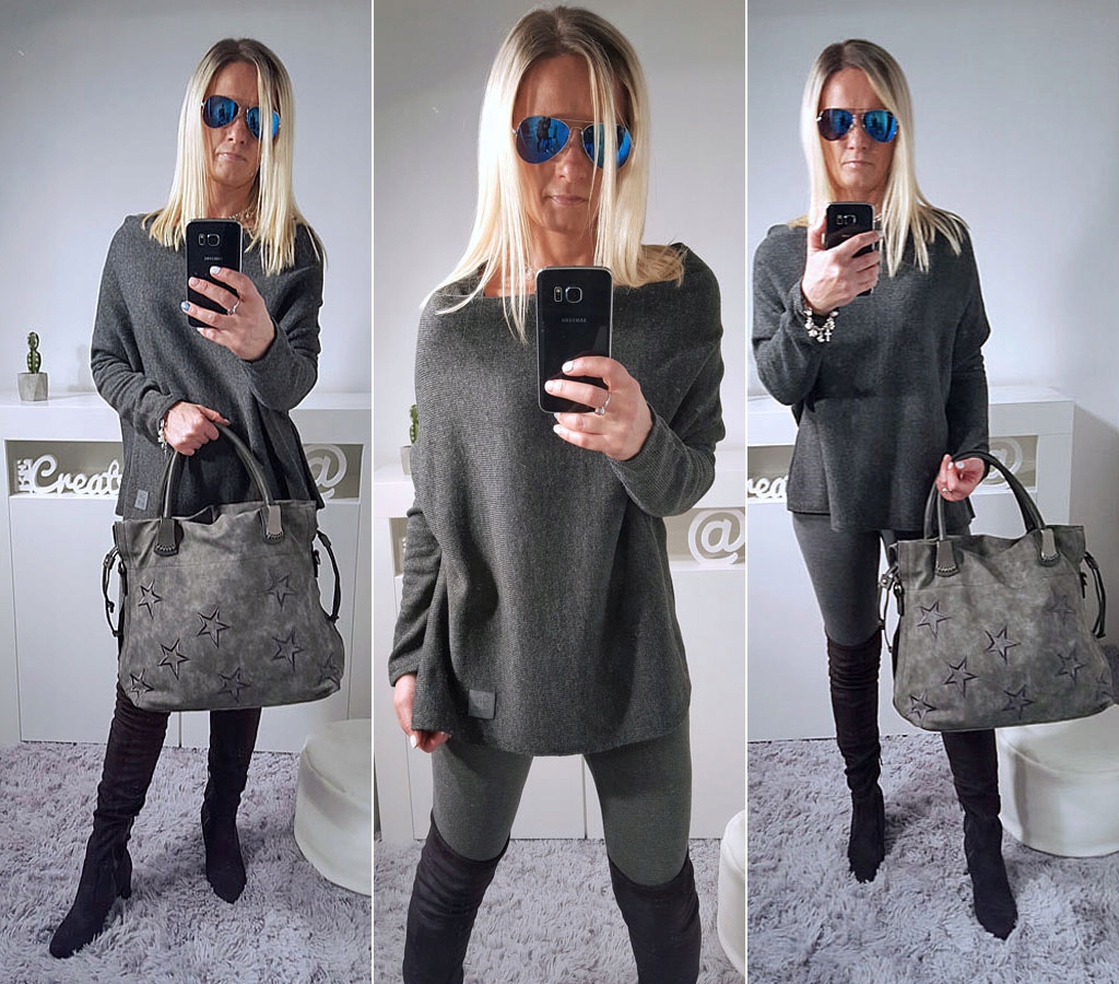 

Sweterek Oversize Tunika Sweter Wool Odkryte Ramię