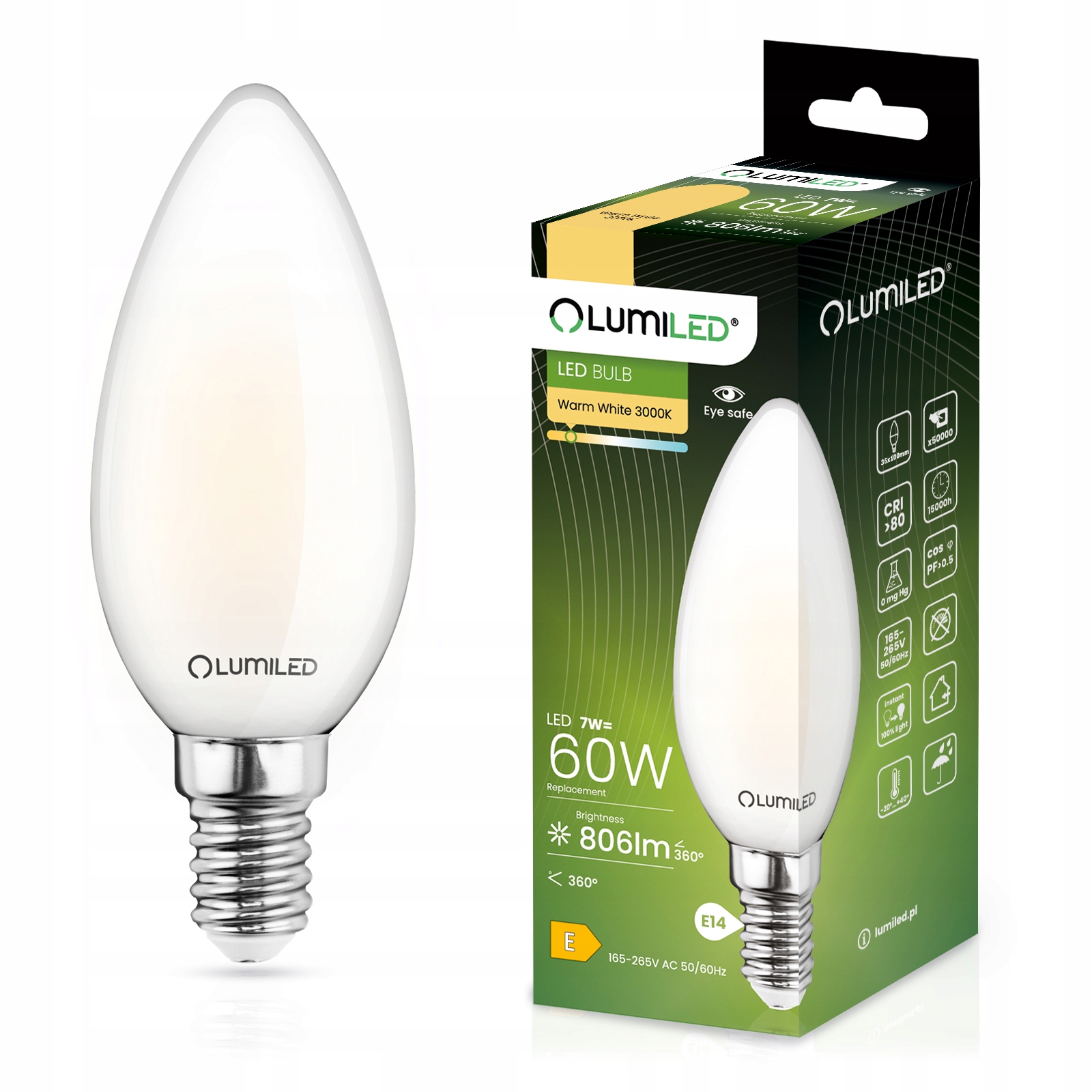 6x Żarówka LED E14 7W = 60W 3000K FILAMENT LUMILED EAN (GTIN) 5904422714741