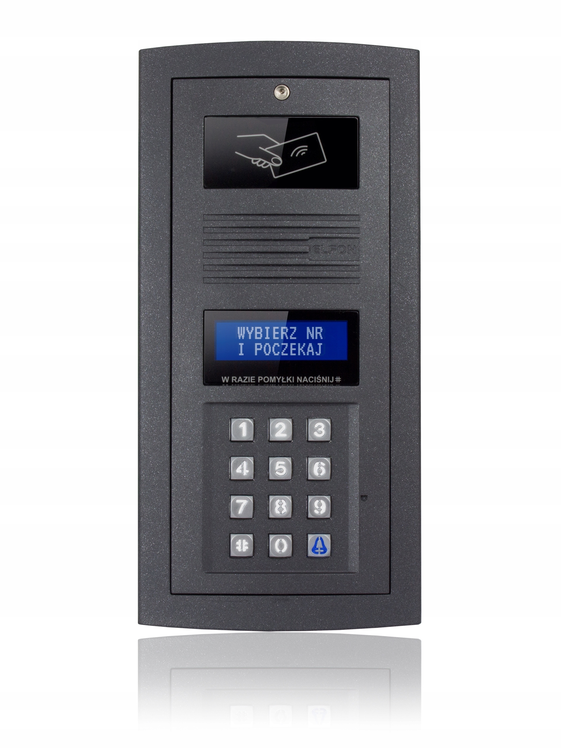 Domofon cyfrowy Elfon OP-255R-G Rfid czytnik, grafit, wielorodzinny