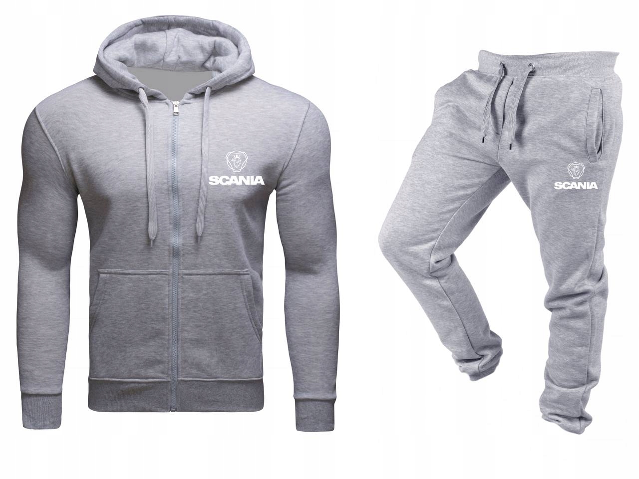 Tepláková Souprava Teplákovka Scania Pánská Rozepínací Šedá XXL