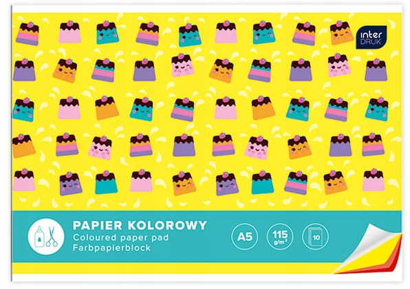 INTERDRUK Zeszyt papierów kolorowych A5 10 kartek Kod producenta 5902277100009