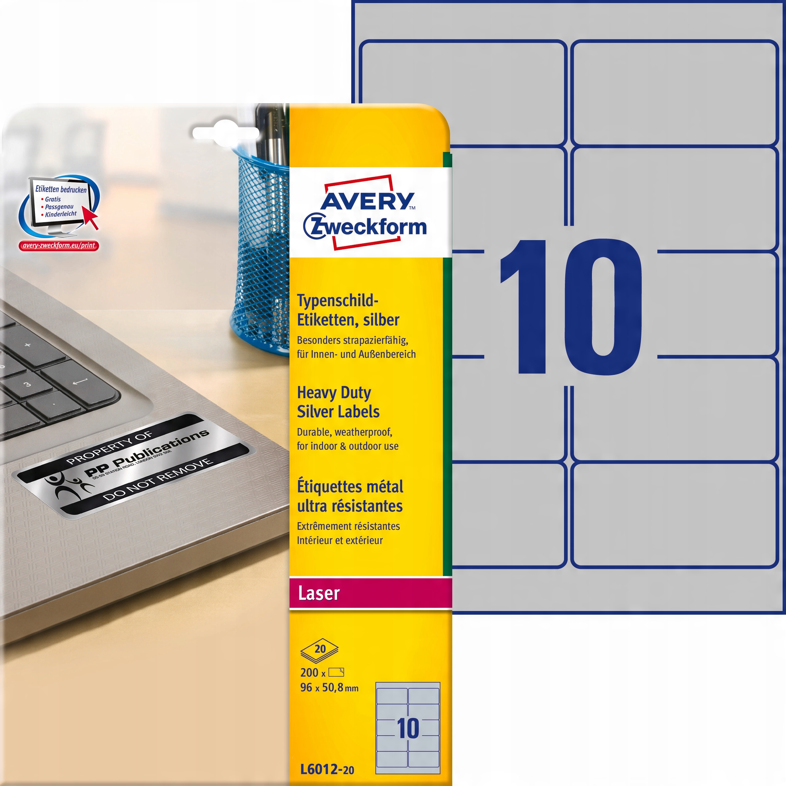 

Etykiety Znamionowe Avery 96x50,8mm L6012-20