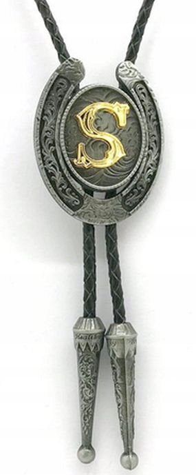 Kravata country western bolo podkova s iniciálou S šimon stanisław sławek