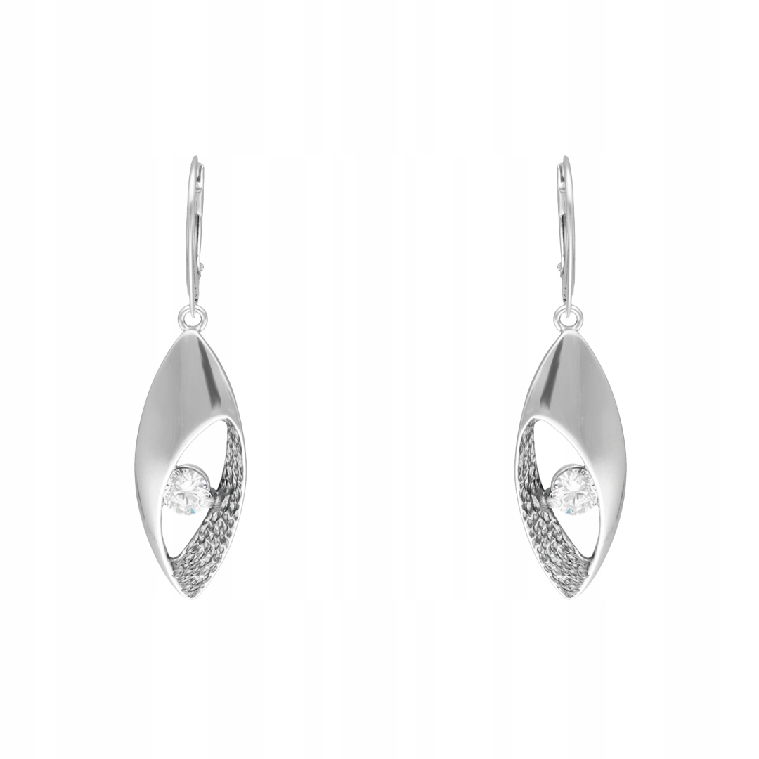 Stříbrné náušnice oxidované s bílými zirkony dárek| ryzost 925