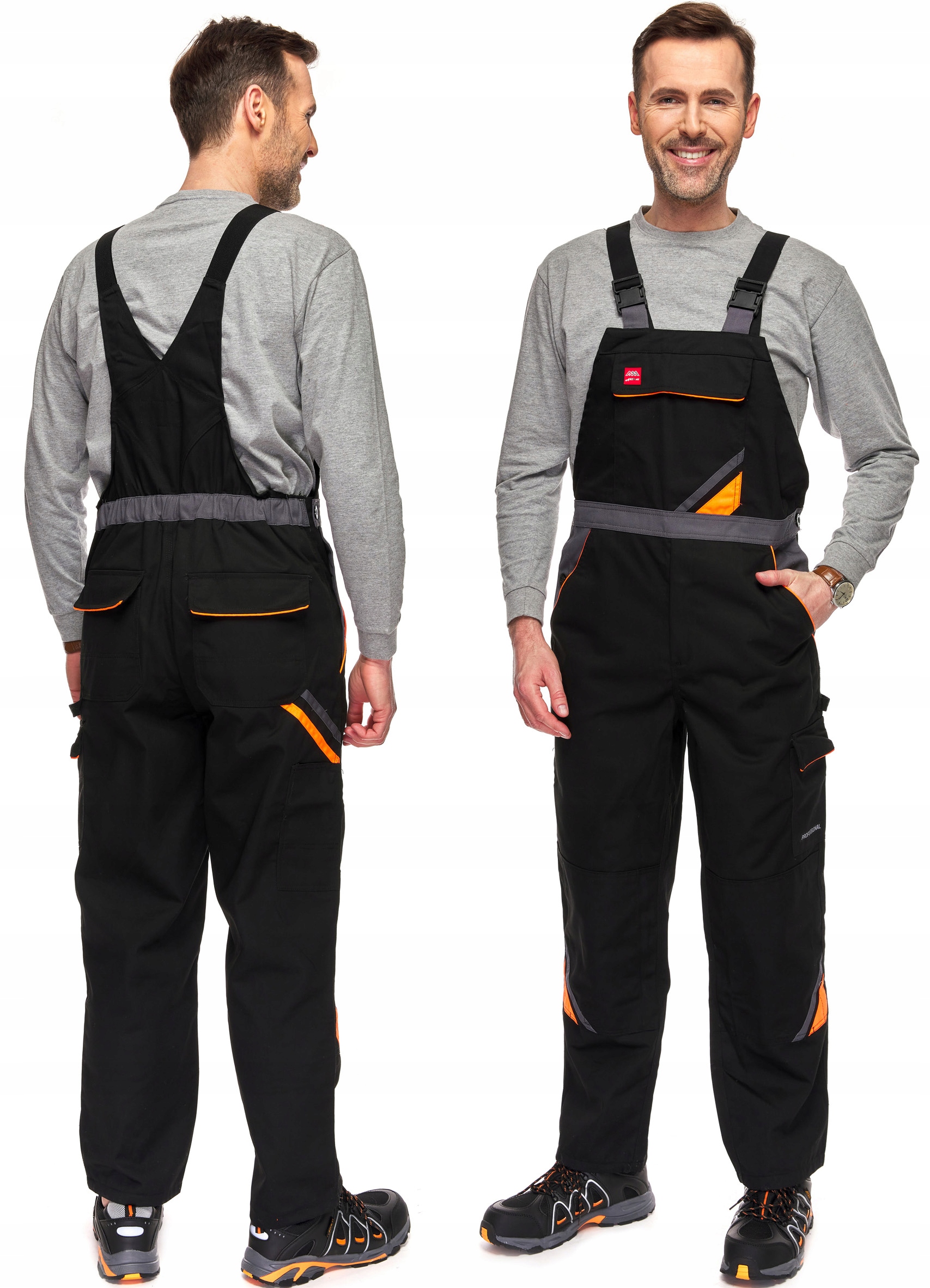 Spodnie robocze ogrodniczki PROFESSIONAL czarne 52