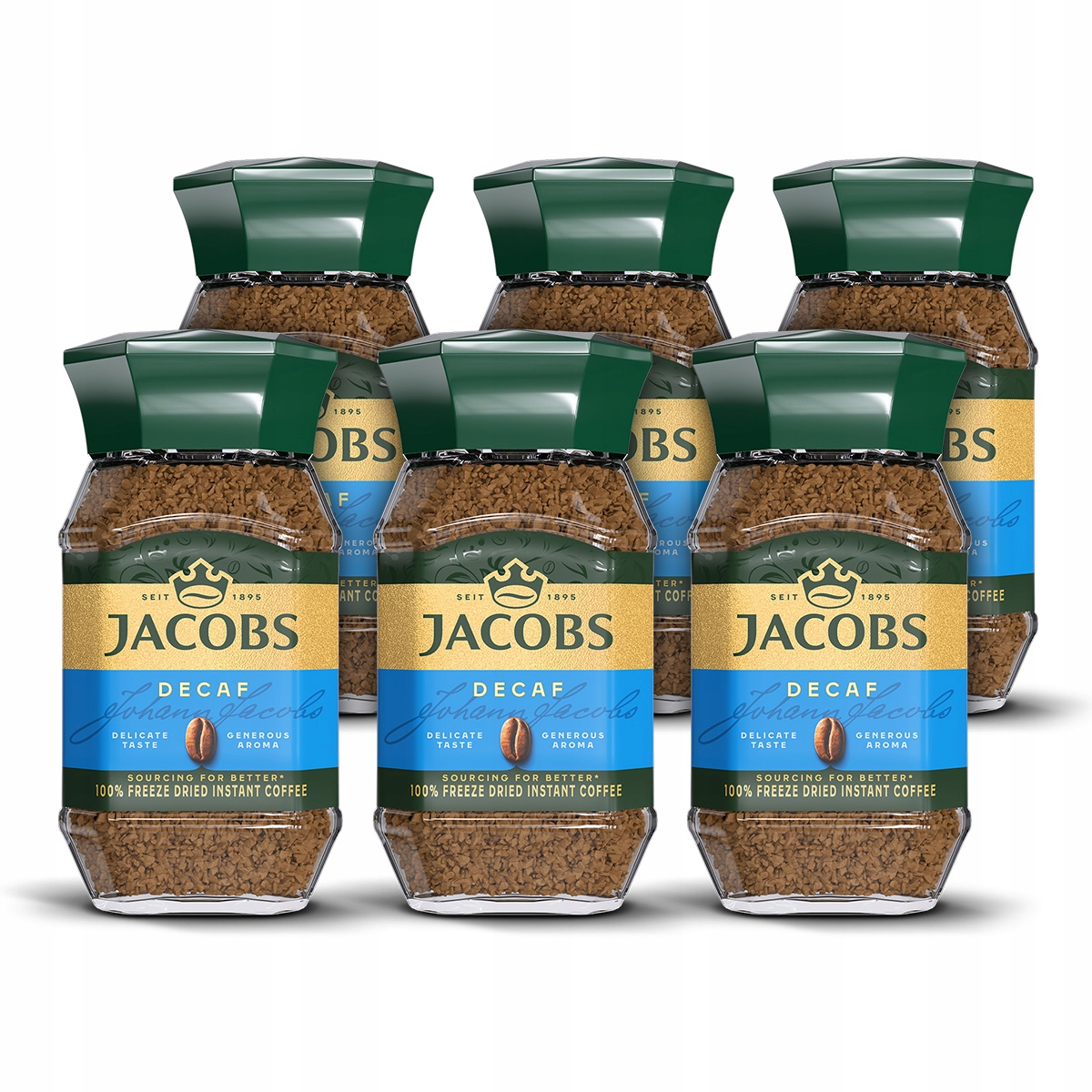 Zestaw kawa rozpuszczalna Jacobs Decaf bezkofeinowa 6x 100g