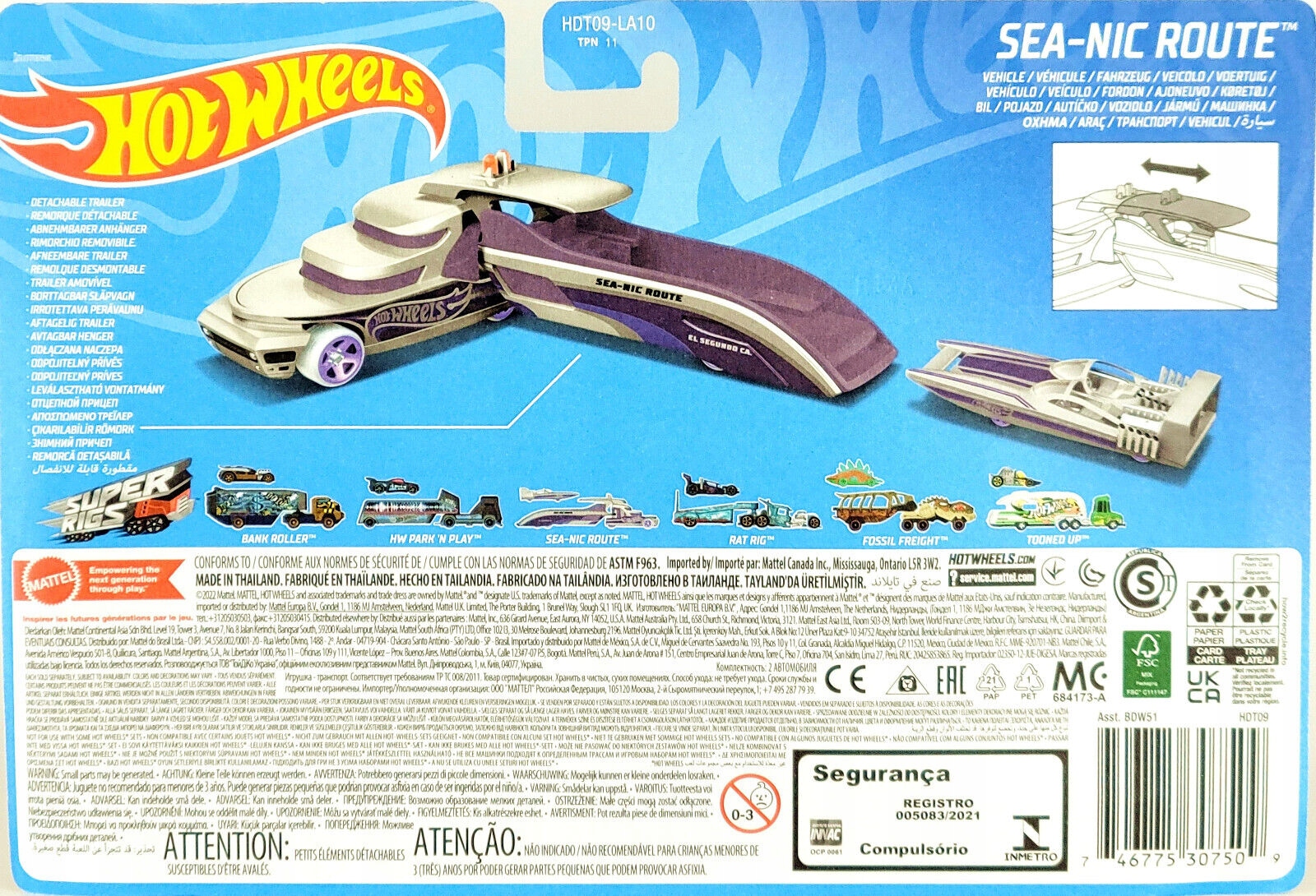 HOT WHEELS CIĘŻARÓWKA SEA-NIC ROUTE Kod producenta HDT09