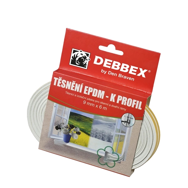 Těsnicí profily z Epdm pryže D, 9 mm × 6 mm, délka 100 m 100 m hnědá