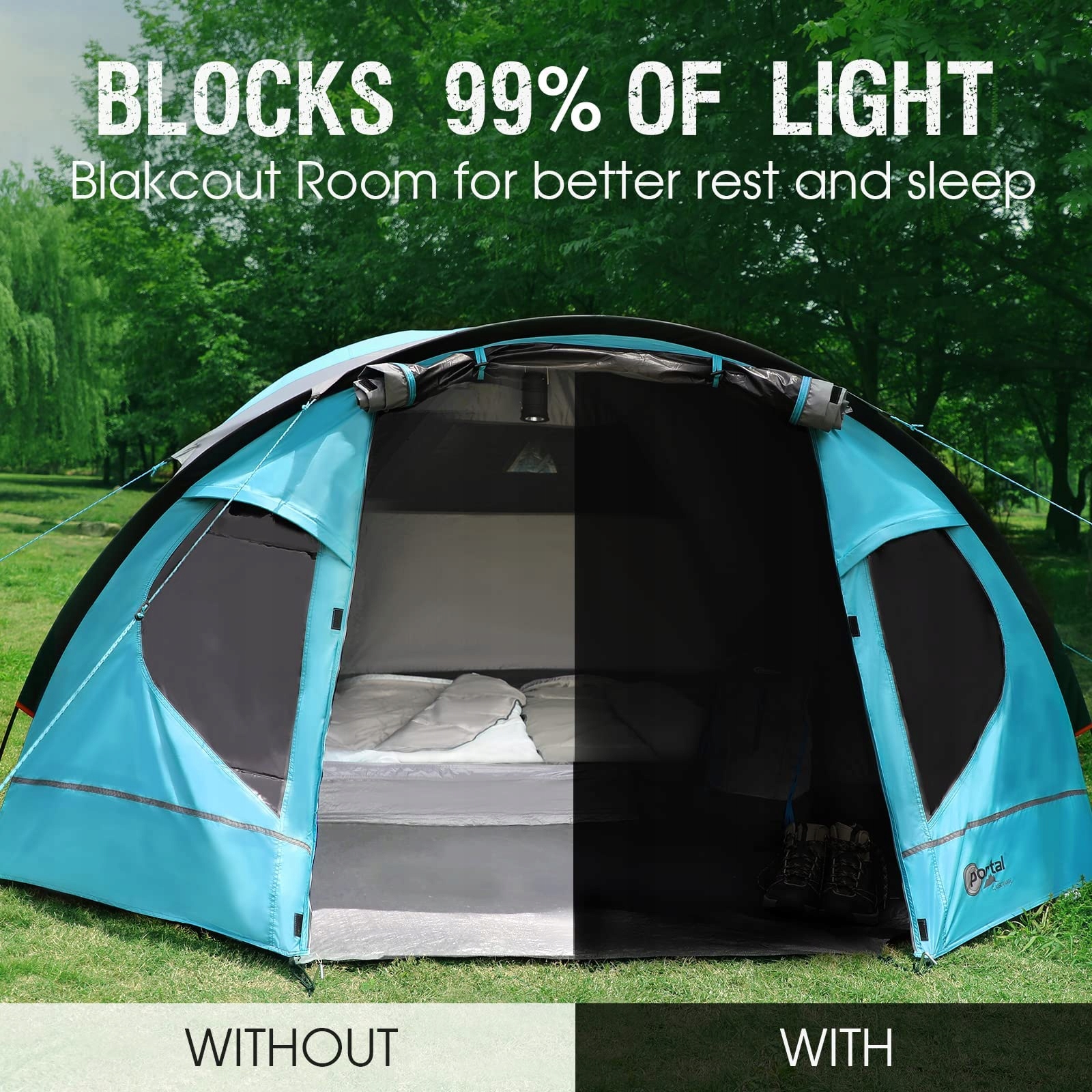 PORTAL Namiot Blackout 3-4 Osobowy Wodoodporny 4000mm Campingowy Outdoor — miniatura 4