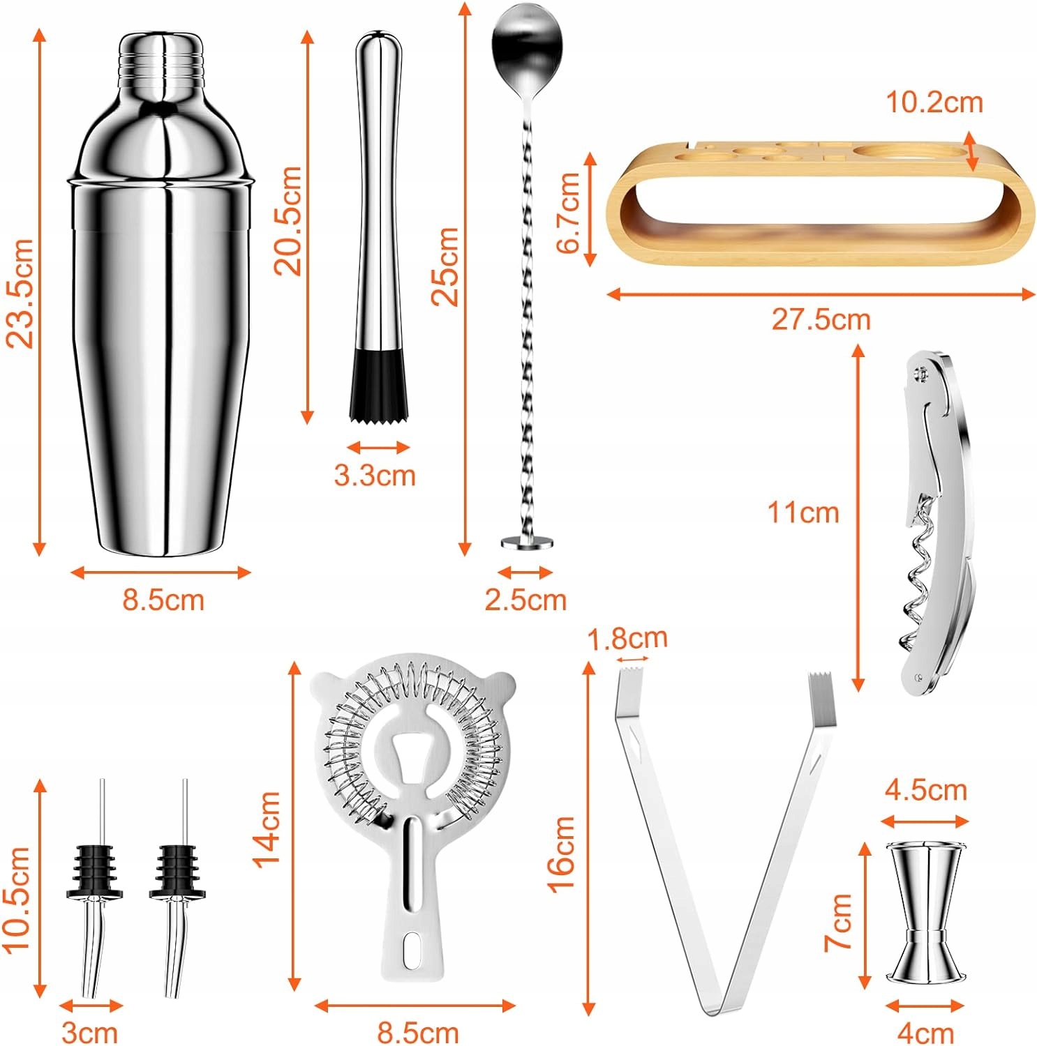 ZESTAW BARMAŃSKI DO DRINKÓW KOKTAJLI SHAKER SZEJKER 10el. POMYSŁ NA PREZENT Kod producenta 90016HG1695