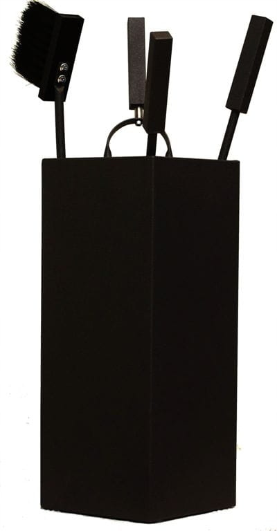 ArtFuego Z-3120-CZ Akcesoria kominkowe ze stali w kubełku, czarne