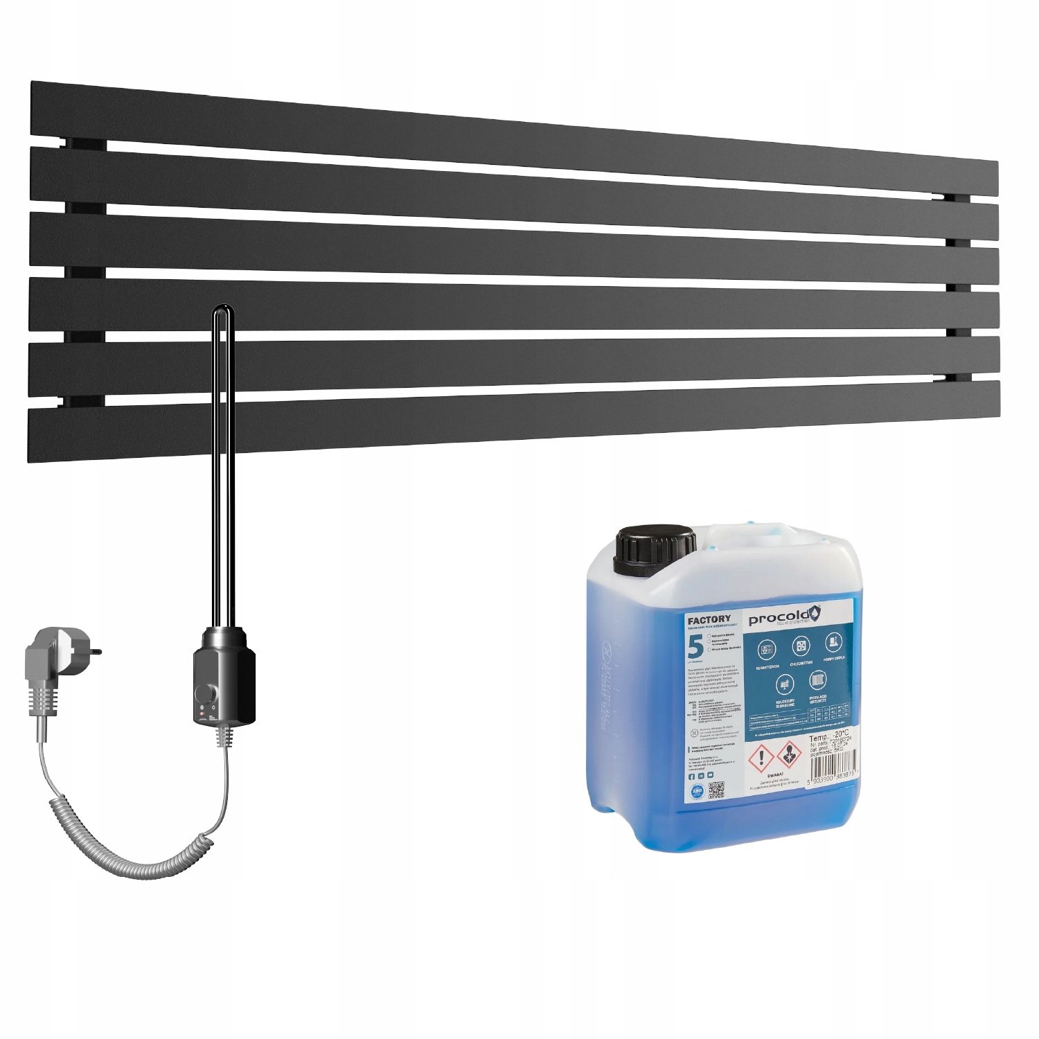 Set Horizontální elektrický ohřívač Bello 45x160 Černá Struktura