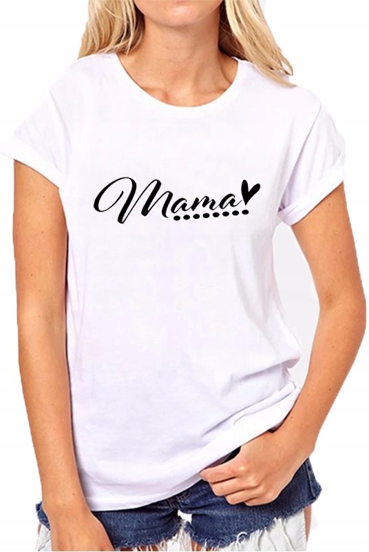 

Koszulka T-Shirt z Nadrukiem dla Mamy Mama L