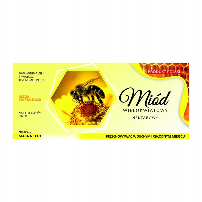 

Etykieta na miód Wielokwiatowy EM071 małe