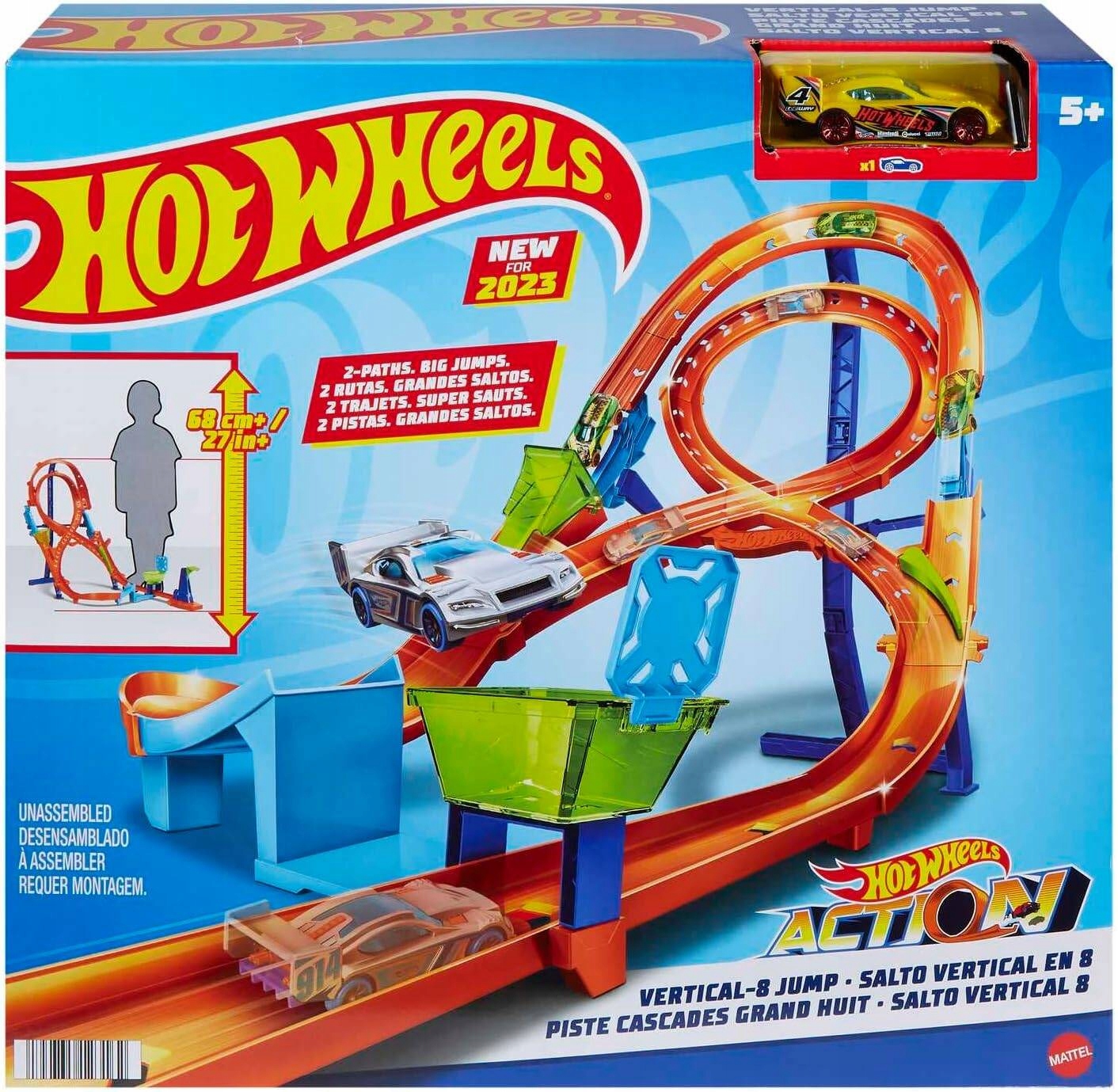 HOT WHEELS ZESTAW PIONOWY TOR ÓSEMKA SALTO + autko HMB15 Płeć chłopcy