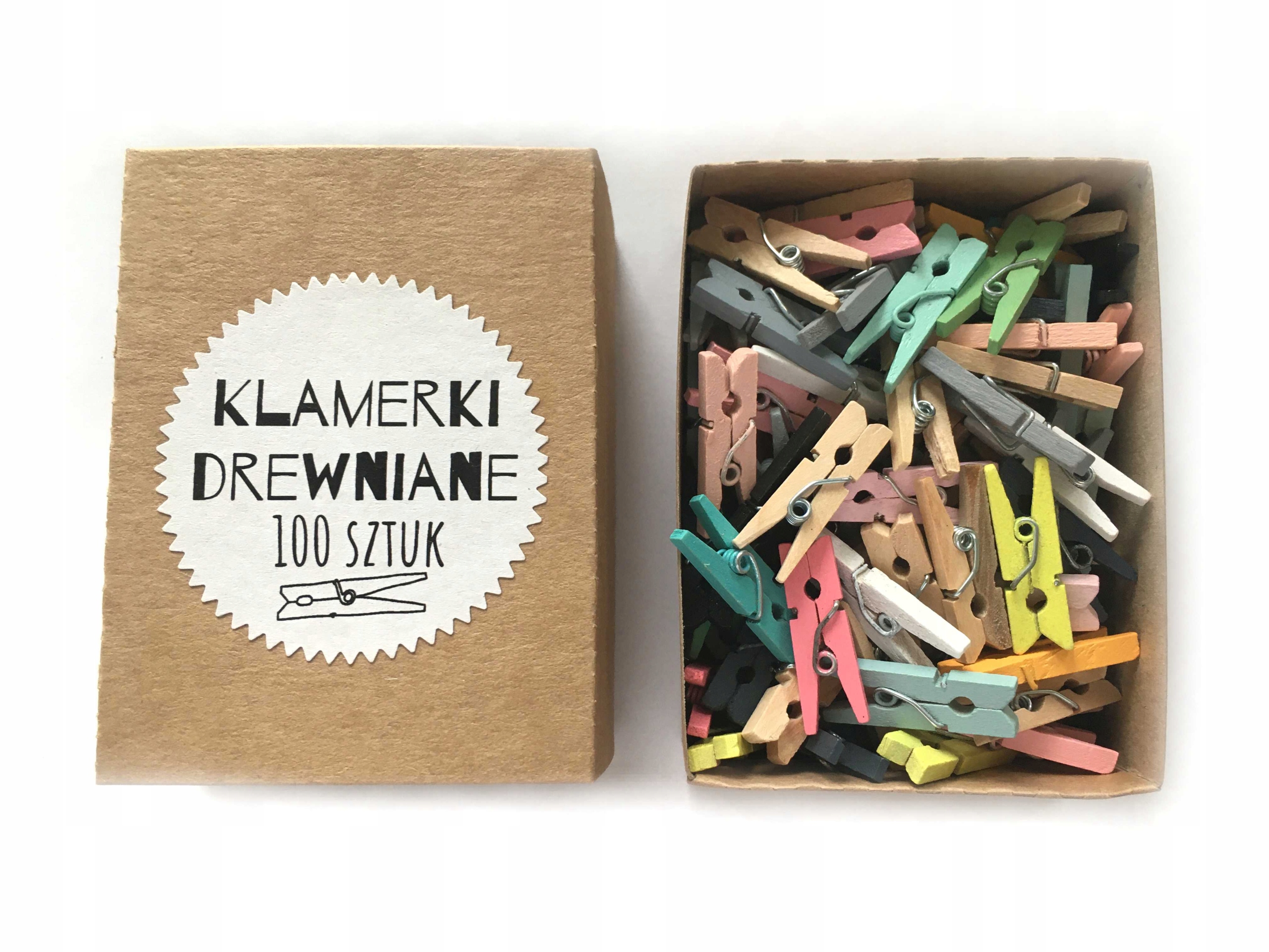 

Sznurek jutowy 45m klamerki drewniane 2,5cm 100szt
