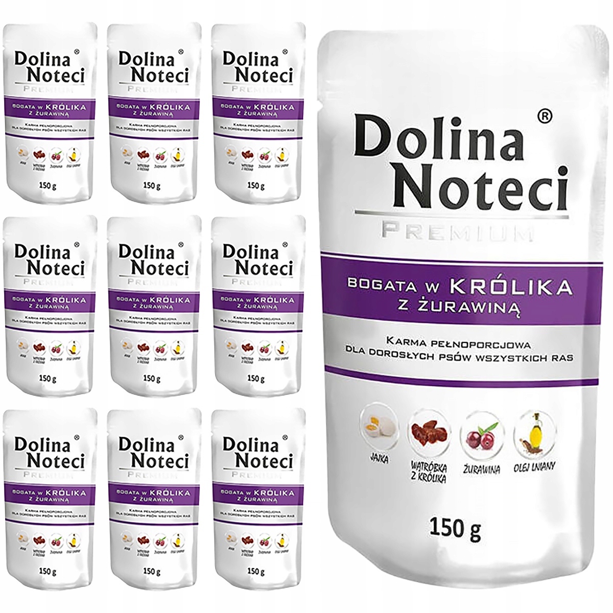 Levně Dolina Noteci Premium Adult Krmivo S Králíkem A Brusinkami Pro Psa 150 g