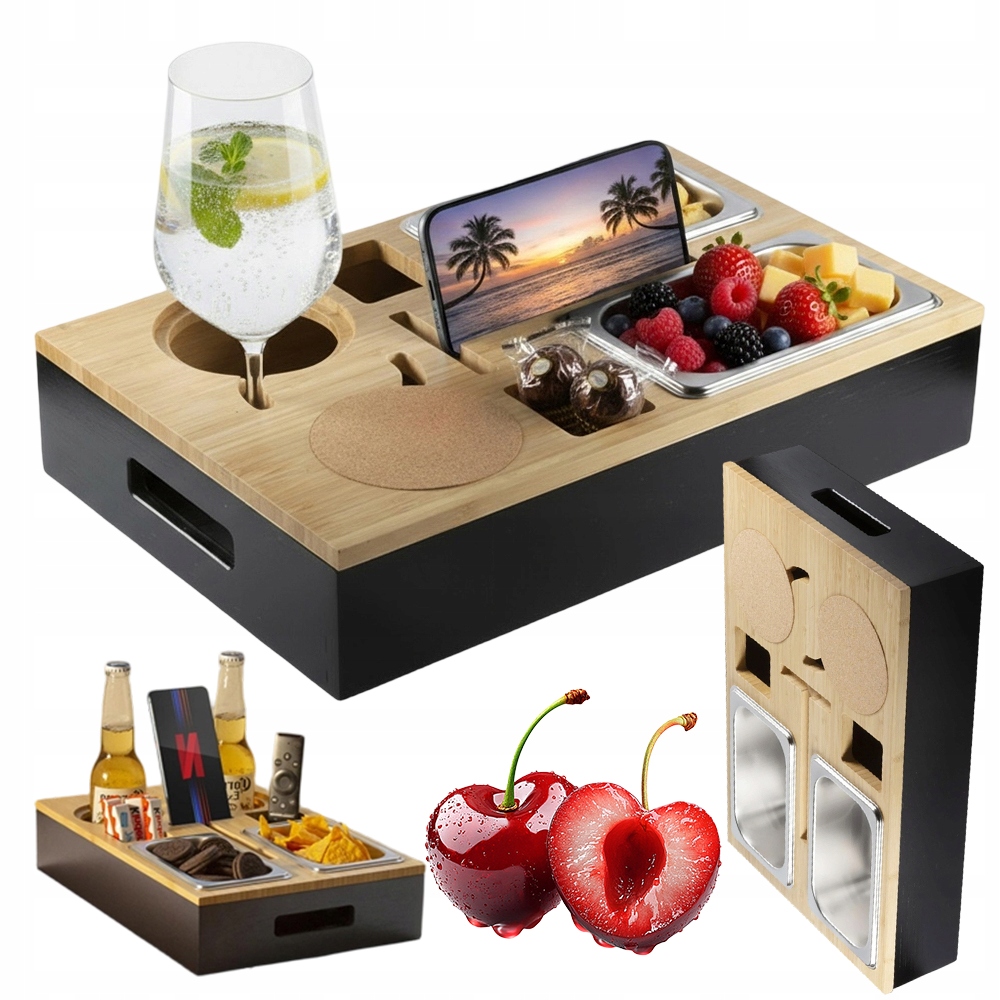 Krabička Se 2 Ocelovými Miskami A Korkovými Víky Pro Kancelář A Lázně