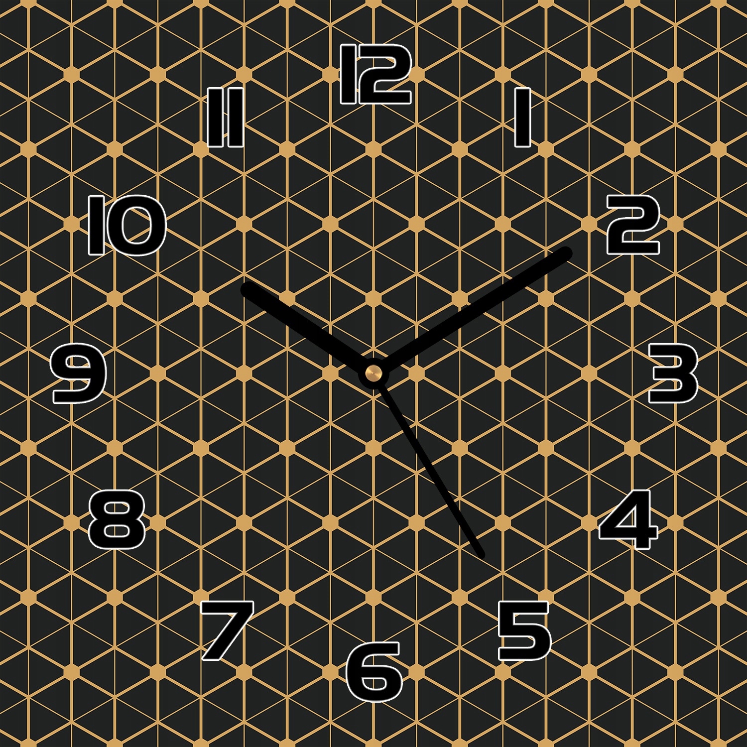 

Zegar ze szkła Połączenie sześciokąty 30x30 cm