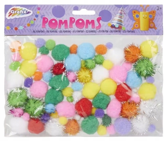 

Grafix Pompony 150szt różne kolory i rozmiary