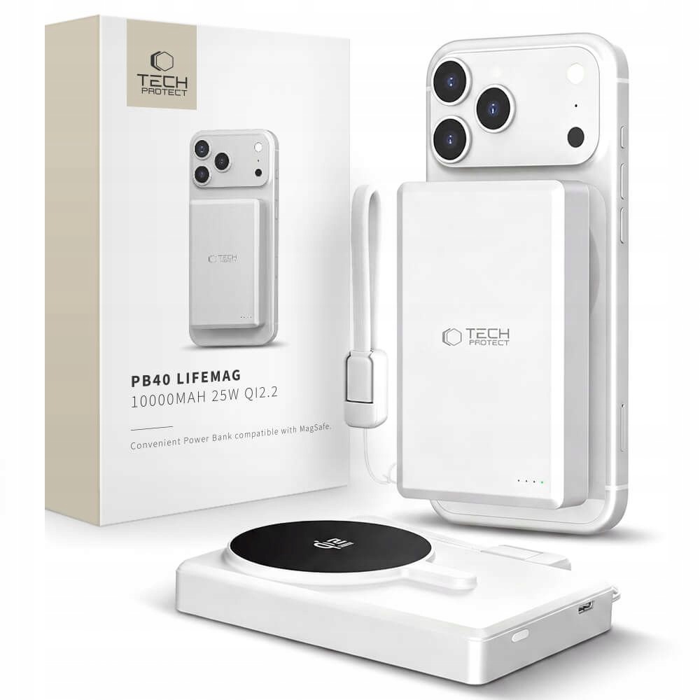 Záložní Baterie PB40 Lifemag Magsafe Power Bank 10000MAH 25W QI2.2 Vodítko