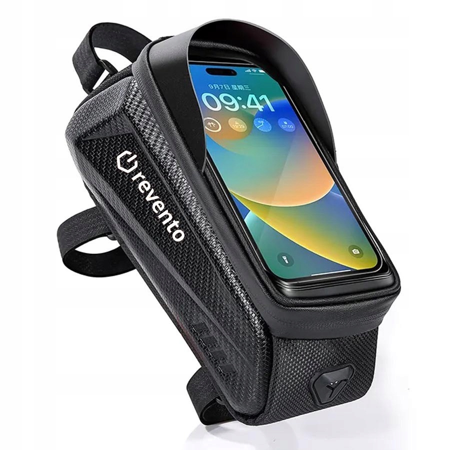 SAKWA ROWEROWA TORBA ETUI UCHWYT NA TELEFON KLUCZE NA RAMĘ WODOODPORNA Marka Revento