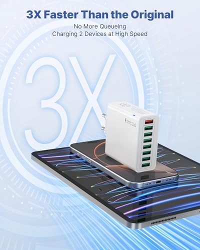 Ładowarka USB, 8 portów USB, wtyczka 40 W QC 3.0 SZYBKIE ŁADOWANIE — miniatura 4