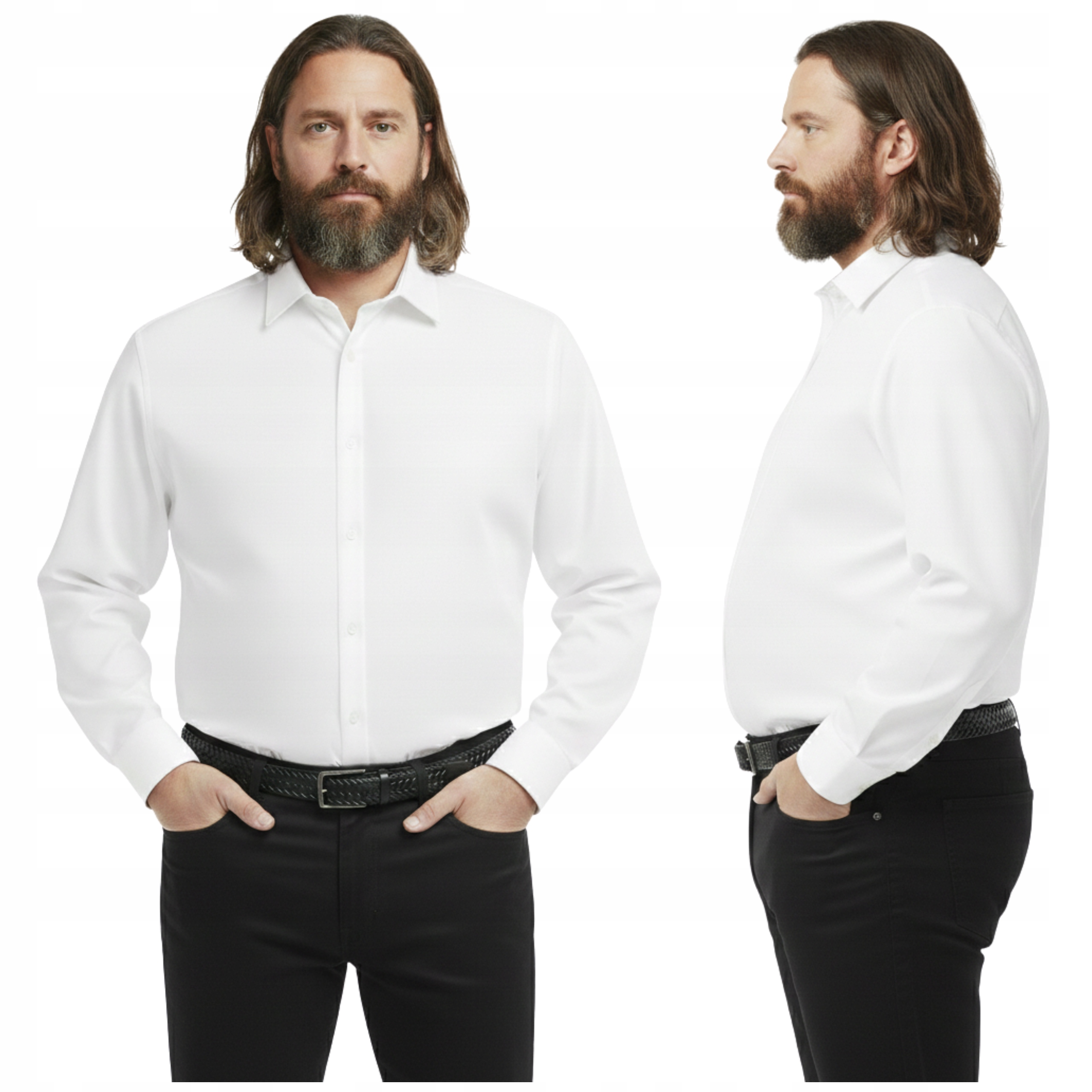 Biała Koszula Męska Bawełna Regular Klasyczna_ XXL 45/46